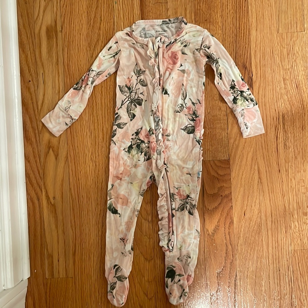 Posh Peanut floral girls PJs size 6-9 months